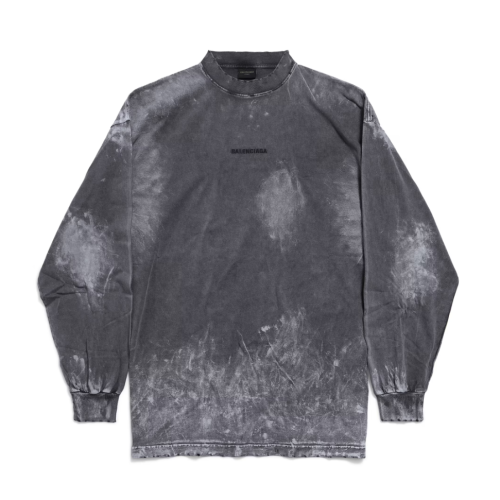 Balenciaga  발렌시아가 백 롱 슬리브 라지 핏 티셔츠 블랙